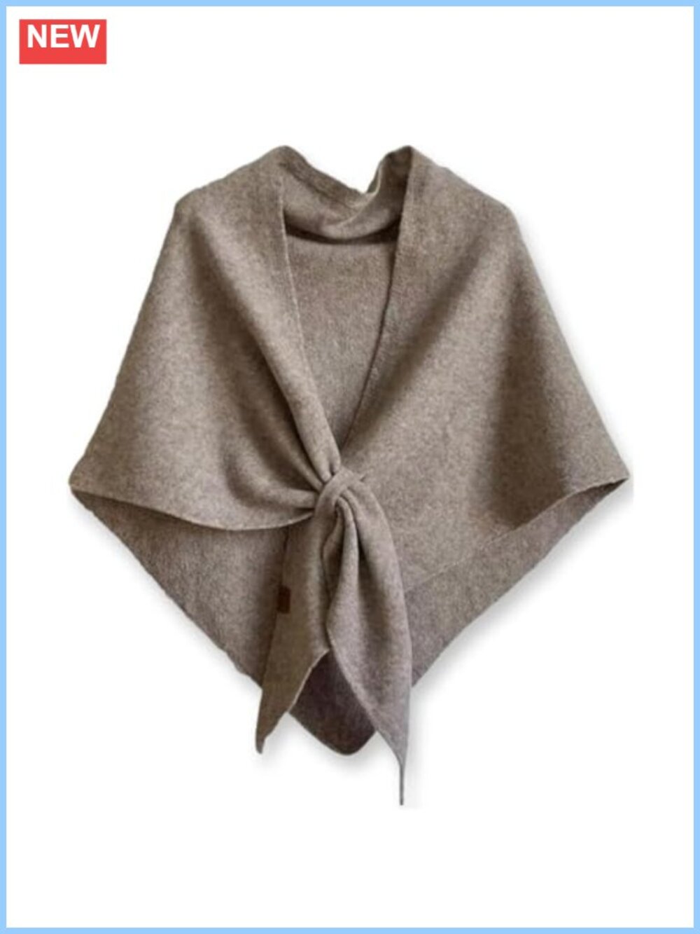 Wool Blend Knit Shawl Wrap Front Tie Cape Scarf Women Travel